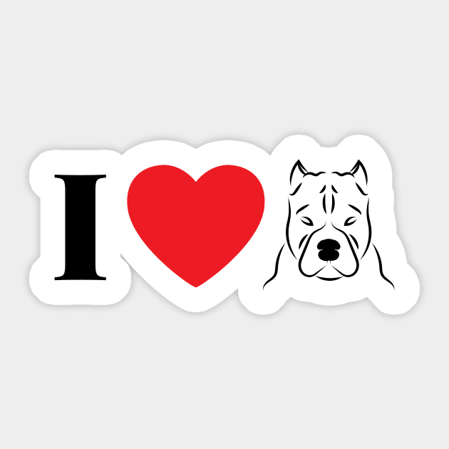 I Heart Pittie Sticker by TeeTrafik